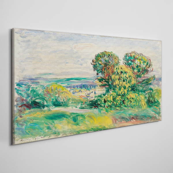 Foto op canvas Groen landschap met bomen