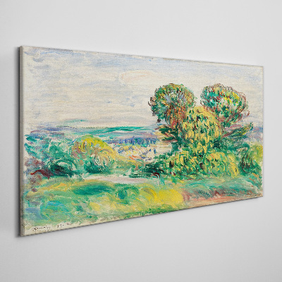 Foto op canvas Groen landschap met bomen