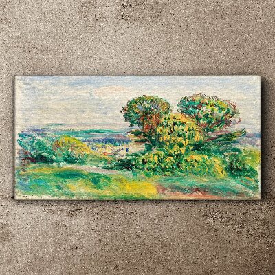 Foto op canvas Groen landschap met bomen