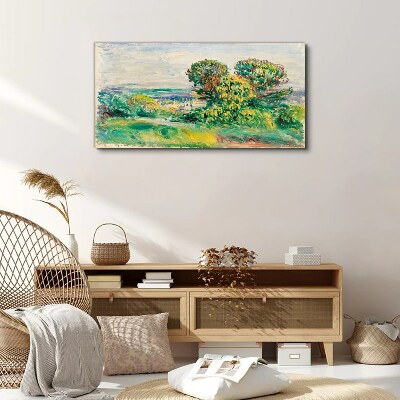 Foto op canvas Groen landschap met bomen