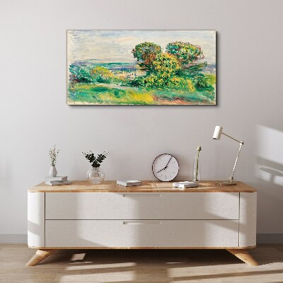 Foto op canvas Groen landschap met bomen