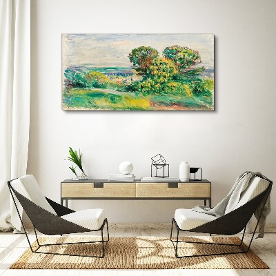 Foto op canvas Groen landschap met bomen