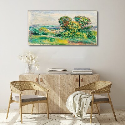 Foto op canvas Groen landschap met bomen