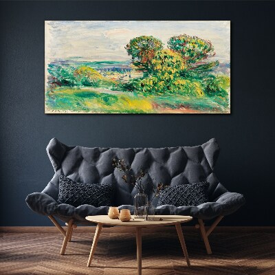 Foto op canvas Groen landschap met bomen