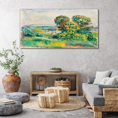 Foto op canvas Groen landschap met bomen