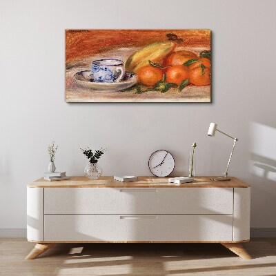 Schilderij op doek Fruittafel met een beker