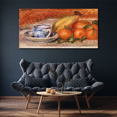 Schilderij op doek Fruittafel met een beker