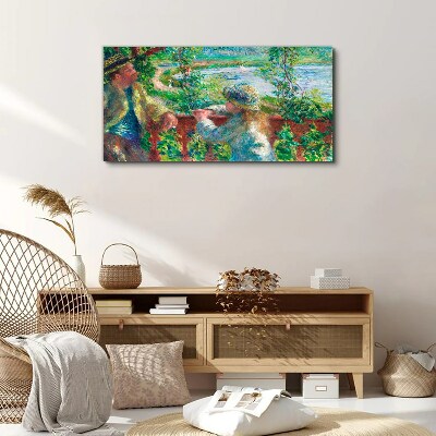 Schilderij op doek Een zomermiddag aan de rivier