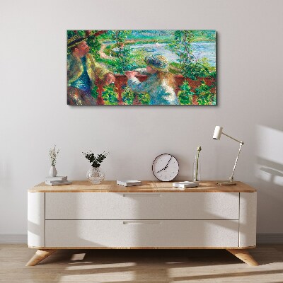 Schilderij op doek Een zomermiddag aan de rivier