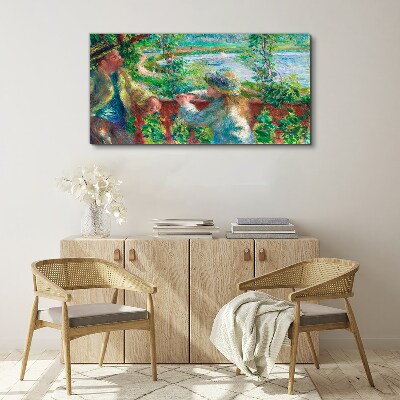 Schilderij op doek Een zomermiddag aan de rivier