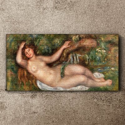 Canvas schilderij Baden in de beek