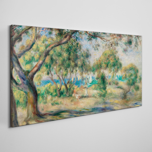 Schilderij op doek Zomerlandschap aan het water