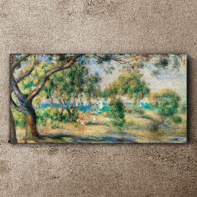 Schilderij op doek Zomerlandschap aan het water