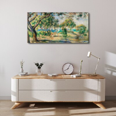 Schilderij op doek Zomerlandschap aan het water