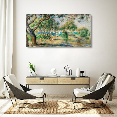 Schilderij op doek Zomerlandschap aan het water