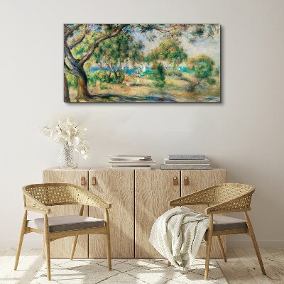 Schilderij op doek Zomerlandschap aan het water