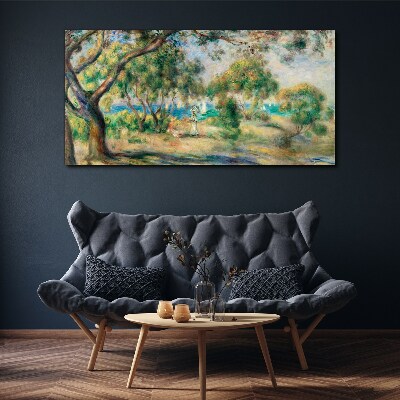 Schilderij op doek Zomerlandschap aan het water