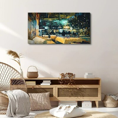 Foto op canvas Nachtelijke sfeer in het café