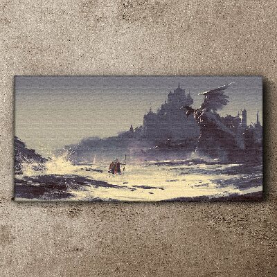 Canvas schilderij Een mystiek land tussen de golven