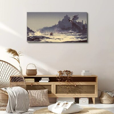 Canvas schilderij Een mystiek land tussen de golven