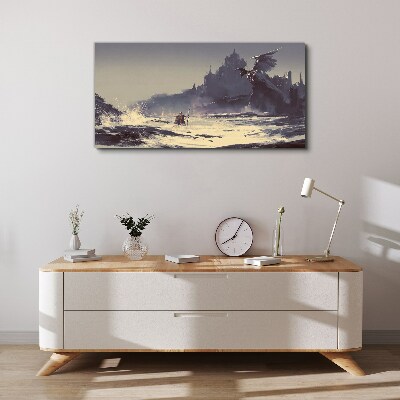 Canvas schilderij Een mystiek land tussen de golven