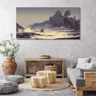 Canvas schilderij Een mystiek land tussen de golven