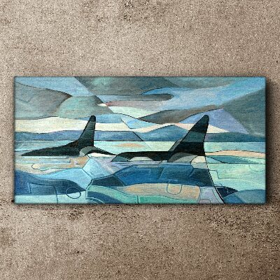 Schilderij op doek Orcs in abstracte ruimte