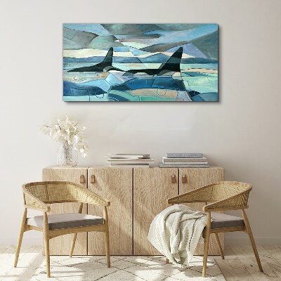 Schilderij op doek Orcs in abstracte ruimte