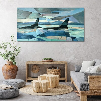 Schilderij op doek Orcs in abstracte ruimte