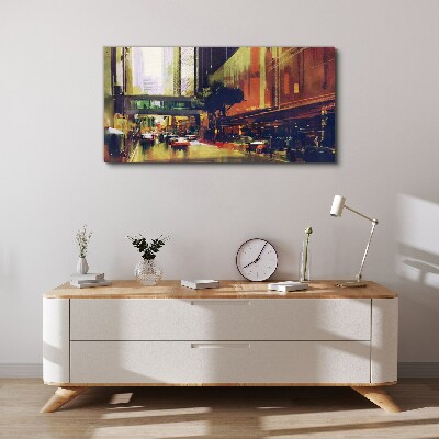 Foto op canvas Een straat in de drukte van de stad