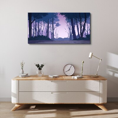 Foto op canvas Betoverd bos bij schemering