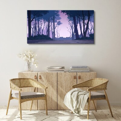 Foto op canvas Betoverd bos bij schemering