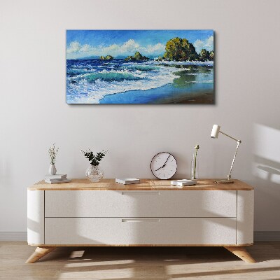 Canvas schilderij Kalme zee op een zonnige dag