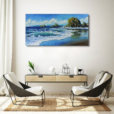 Canvas schilderij Kalme zee op een zonnige dag