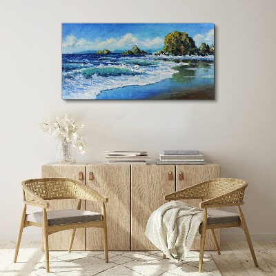 Canvas schilderij Kalme zee op een zonnige dag