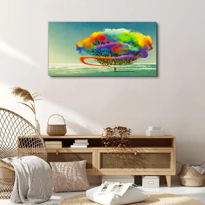 Schilderij op doek Een kleurrijke droom over een boom