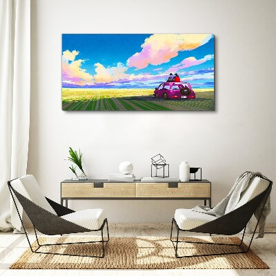 Canvas schilderij Een reis door kleurrijke landschappen