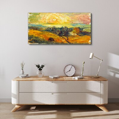 Schilderij op doek Gouden velden onder de zon