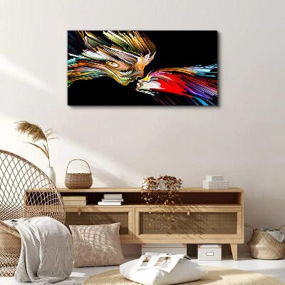 Canvas schilderij De vereniging van kleurrijke zielen