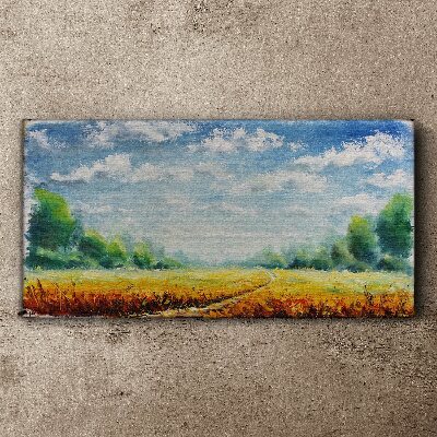 Foto op canvas Zomervelden onder een blauwe lucht