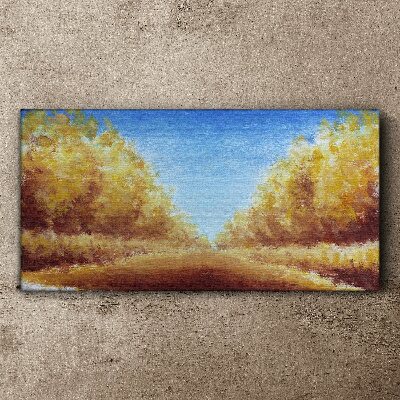 Canvas schilderij Gouden lanen in de zomerzon