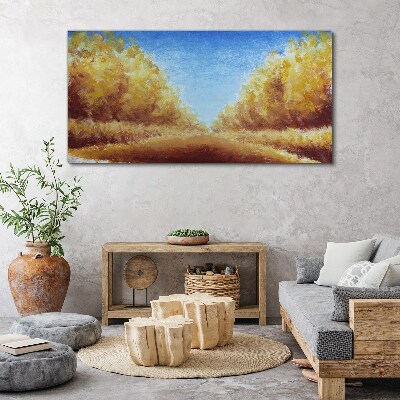 Canvas schilderij Gouden lanen in de zomerzon