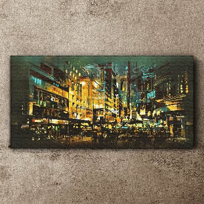 Schilderij op doek Nachtmetropool