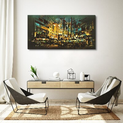 Schilderij op doek Nachtmetropool