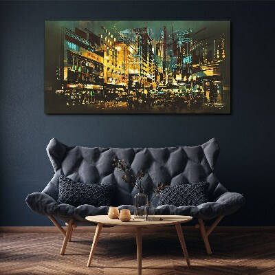 Schilderij op doek Nachtmetropool