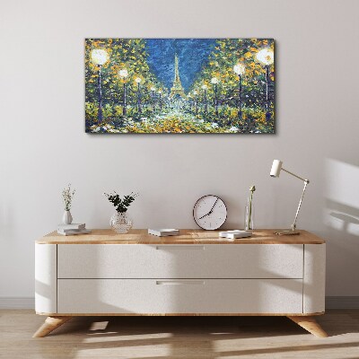 Foto op canvas Een avond in Parijs