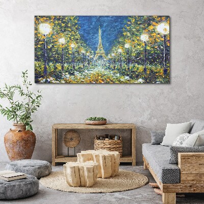 Foto op canvas Een avond in Parijs