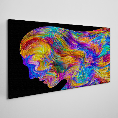 Canvas schilderij Kleurrijk silhouet in beweging