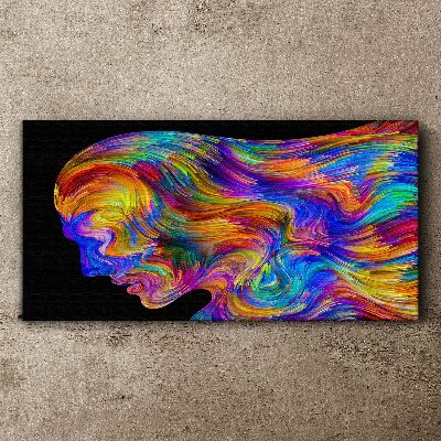 Canvas schilderij Kleurrijk silhouet in beweging