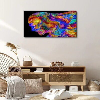 Canvas schilderij Kleurrijk silhouet in beweging